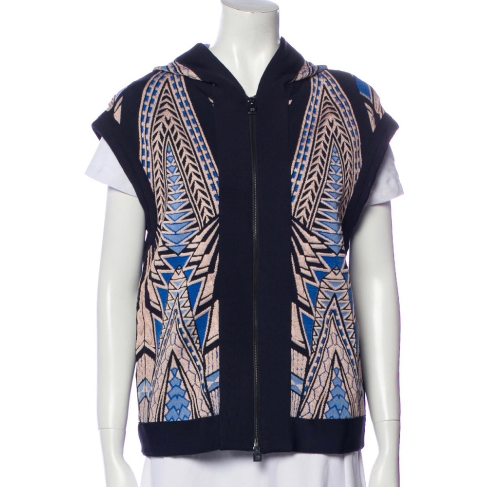 Herve Leger printed vest with hood NWOT condition